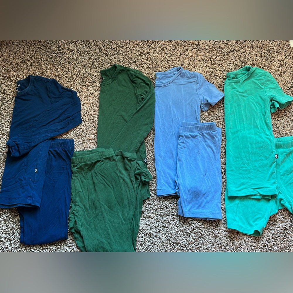 Kyte BABY Kids Pajama Sets - Blue, Green, Teal 4T